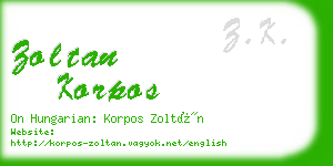 zoltan korpos business card